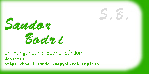 sandor bodri business card