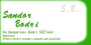 sandor bodri business card